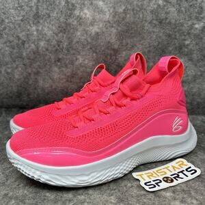 Under Armour Curry 8 NM Basketball Shoes Mens Sz 9.5 Pink White Steph Curry
